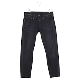 R13 Jeans rectos de algodón negro Negro