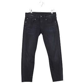 R13 Schwarze gerade Baumwolljeans Schwarz