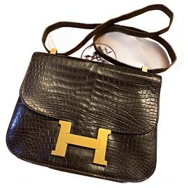 Bolsa Hermès Constance 24 de Jacaré Vintage Marrom
