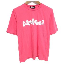 Autre Marque Camiseta de algodón con estampado de logo Dsquared2 Rosa