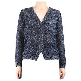 Brunello Cucinelli Lässiger Cardigan aus Kaschmir in Marineblau und Grau - Größe UK 10 Marineblau
