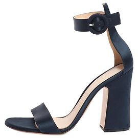 Gianvito Rossi Navy Satin High Heels Sandalen - Größe EU 37 Blau