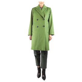 Weekend Max Mara Green double-breasted wool coat - size UK 8 Green