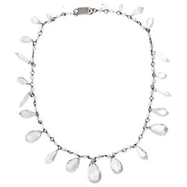 Prada Collar de cadena de cristal Plexi Plata