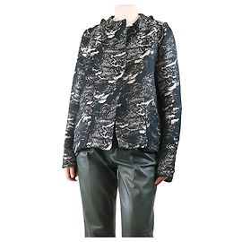 Marni Black and silver jacquard jacket - size UK 10 Black
