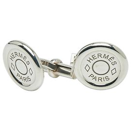 Hermes Hermès Serie Silver Cufflinks Silvery