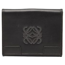 LOEWE Anagram Bifold Wallet in Black Leather Black