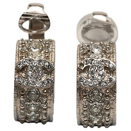 Pendientes de clip con strass Chanel Coco Mark Dorado