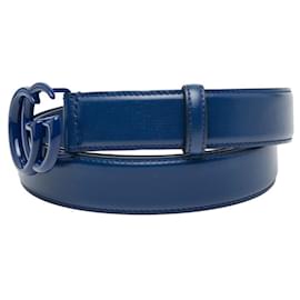 Gucci-Cinto de couro azul Gucci GG Marmont-Azul
