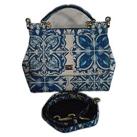 Dolce & Gabbana Sicily leather handbag blue Blue