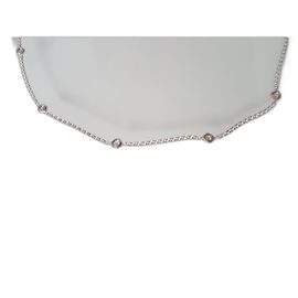Autre Marque Colar de ouro branco com 7 diamantes 0,19 quilates Hardware prateado