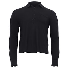 Polo de manga longa em piquê Tom Ford em viscose preta Preto
