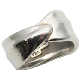 Tiffany & Co. Silver Leaf Band Ring Silvery