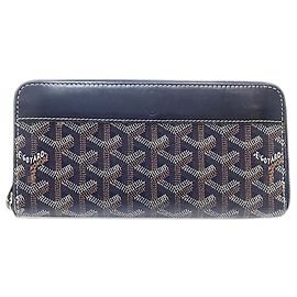 Goyard Matignon GM Round Long Wallet Navy blue