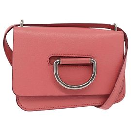 Bolsa de Ombro D-Ring em Couro Mini Burberry Rosa