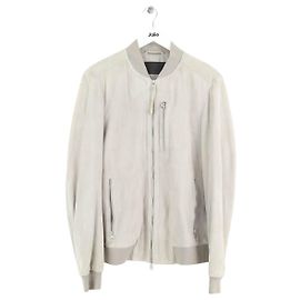 All Saints Grey Deerskin Jacket M Grey