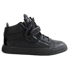 Giuseppe Zanotti Schwarze Ledersneaker Schwarz