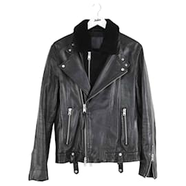 All Saints Schwarze Lederjacke Schwarz