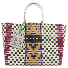 Bolso Tote Marni Market Blanco Roja Naranja Azul marino