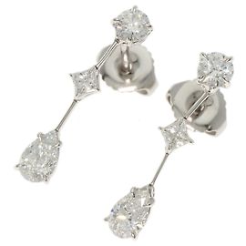 Harry Winston Drei-Steine-Draht-Diamantohrringe aus Platin Andere