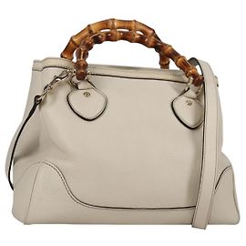 Gucci Diana Bamboo Top Handle Tote Leather Medium White