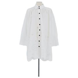 Ganni Abito in cotone bianco Bianco