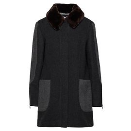 Giorgio Armani Anthracite Wool Coat Grey