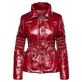 Fay Shiny Burgundy Jacket - 2000s Dark red