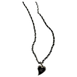 Collana lunga Chanel metallo oro champagne pendente CC D'oro