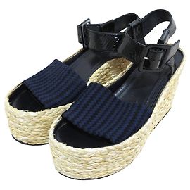 Céline Sandales à plateforme espadrilles Celine Noir Beige Bleu Marine