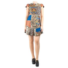 Alice + Olivia Multicolour jacquard patchwork mini dress - size UK 10 Multiple colors