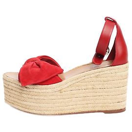 Valentino Rote Keil-Espadrilles mit Schleife - Größe EU 37 Rot