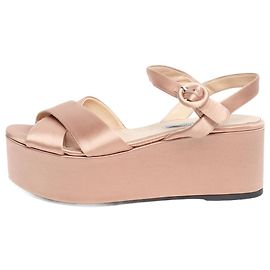 Prada Dusty pink satin platform sandals - size EU 37.5 Pink