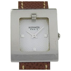 Relógio Feminino Hermès BE1.110 em Aço Inoxidável e Pulseira de Couro Outro
