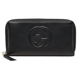 Gucci Interlocking G Soho Round Zip Long Wallet Navy blue