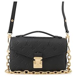 Louis Vuitton-Bolsa de Ombro Pochette Metis EW em Monograma Empreinte Louis Vuitton-Preto,Monograma