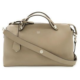 Fendi By The Way Große Handtasche/Schultertasche aus Greige-Leder Grau