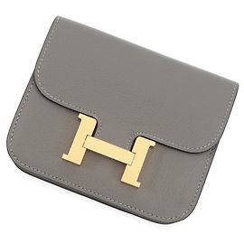 Monedero Constance Grimeyer Evercolor de Hermès Castaño