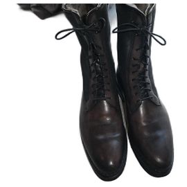 Santoni patinated leather ankle boots 7/5 ITALIAN 42.5 EUROPE LINING Other