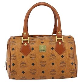 MCM Visetos logogramme Canvas and Leather Marrom