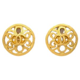 Orecchini rotondi CC in metallo Chanel D'oro