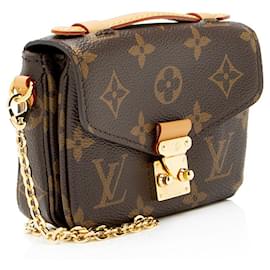 Louis Vuitton-Bolsa de Ombro Micro Metis em Canvas Monogram Louis Vuitton-Marrom