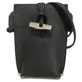 Longchamp Roseau Cowhide Shoulder Bag Black
