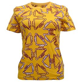 T-shirt stampata Hermès Tatersales in cotone giallo Giallo