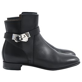 Botas Neo Hermès em couro de bezerro preto Preto