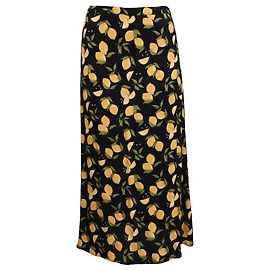 Jupe midi à imprimé citron Bea de Reformation en viscose noire Noir