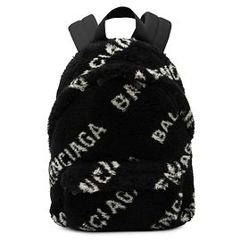 Balenciaga Everyday Faux Fur Leather Backpack Black