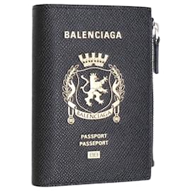 Balenciaga-Carteira bifold em couro de bezerro Balenciaga-Preto