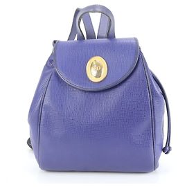Leder-Rucksack mit ovalem CD-Logo von Christian Dior Lila