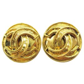 Clip orecchie Chanel CC in metallo D'oro